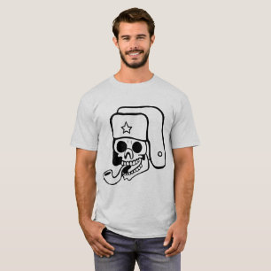 Funny Skull in Ushanka Russian Hat T-Shirt - Edgy 