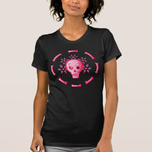 Funny Skull Pink Halloween Whimsigoth T-Shirt
