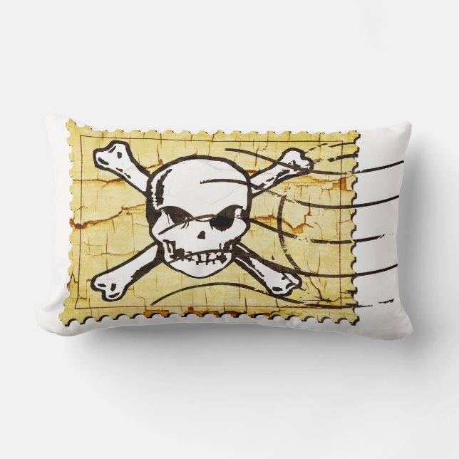 Funny Skull Stamp 3 Lumbar Cushion (Front)