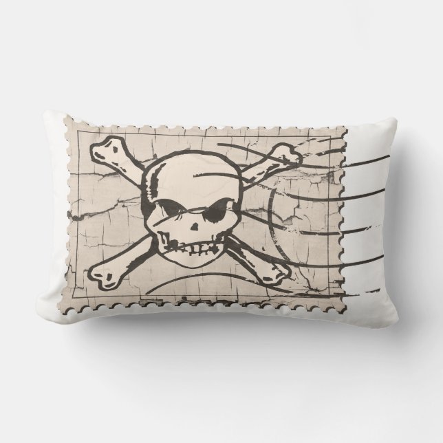 Funny Skull Stamp 4 Lumbar Cushion (Front)