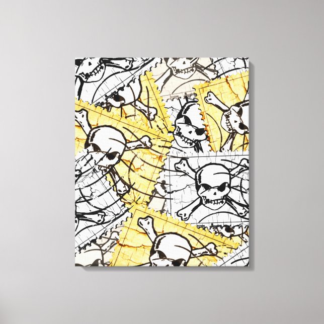 Funny Skull Stamp Canvas Print (Front)