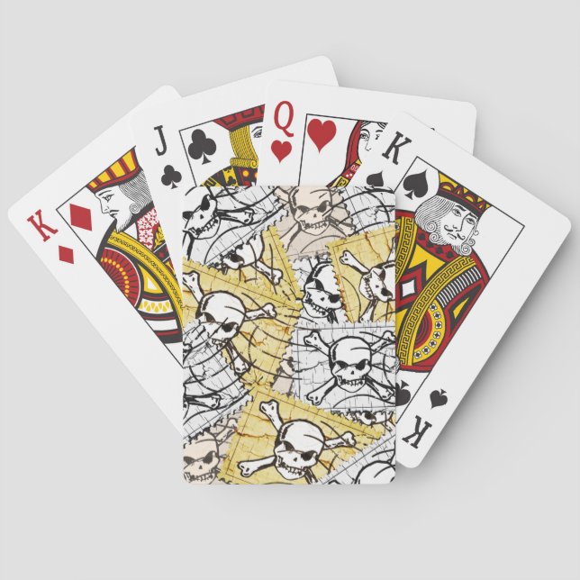 Funny Skull Stamp Playing Cards (Back)