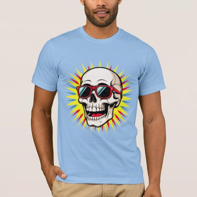 **Funny Skull With Sunglasses – Cartoon Laughing S T-Shirt (Front)