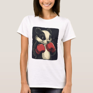 Funny Skunk Face With Boxing Gloves Costume T-Shirt