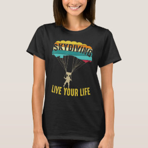 Funny Skydive In Retro Colours For Skydiving Ins T-Shirt