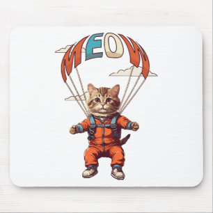 Funny Skydiving Cat Mouse Pad
