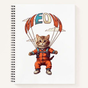Funny Skydiving Cat Notebook