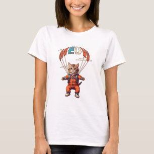 Funny Skydiving Cat T-Shirt