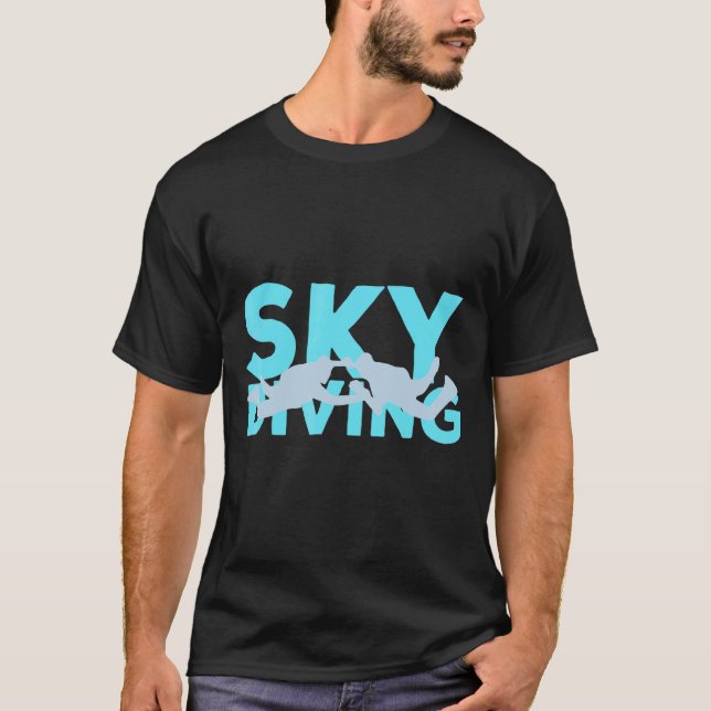 Funny Skydiving Hobby With Shadow Inside T-Shirt (Front)