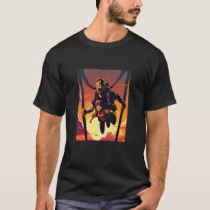 Funny Skydiving Instructor Sunset Skydiving Dad 2 T-Shirt