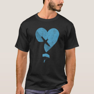 Funny Skydiving Parachuting Love Heart Adrenaline T-Shirt