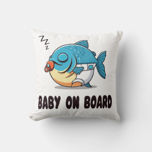 Funny Sleeping Baby Fish Cartoon - Cute Baby  Cushion