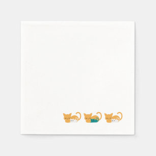 Funny Sleeping Cat Art III Napkin