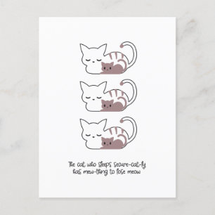 Funny Sleeping Cat Pun and Art II Postcard
