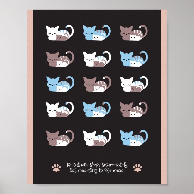Funny sleeping cat quotes II Poster (Front)
