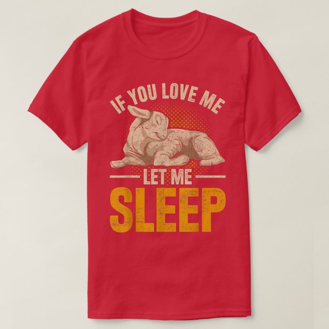 Funny Sleeping Farm Animal Lover Farmer Cute Sheep T-Shirt (Design Front)