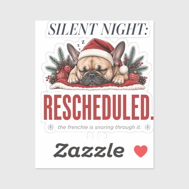 Funny Sleeping Frenchie Christmas Sticker Art (Sheet)