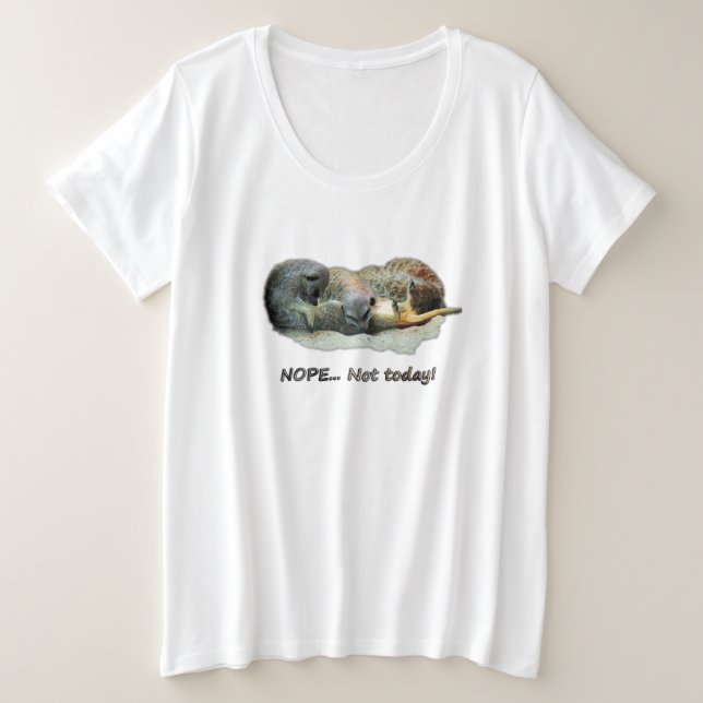 Funny, sleeping meerkats plus size T-Shirt (Design Front)