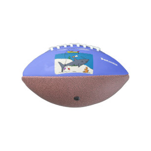 Funny sleeping shark and fishing cartoon football