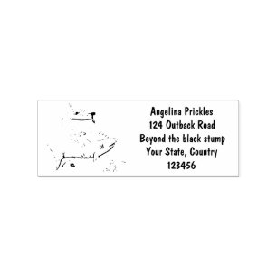 Funny sleeping shark and fishing cartoon  rubber stamp