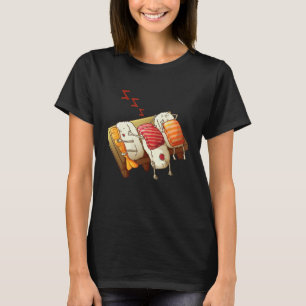 Funny Sleeping Sushi Roll Lover Pajama Party Cool T-Shirt
