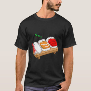 Funny Sleeping Sushi Roll Lover Pajama Party Cool  T-Shirt