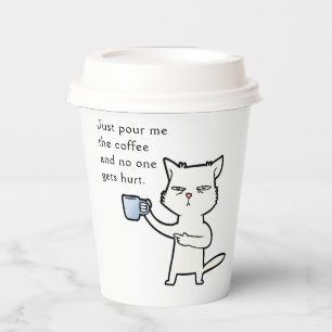 Funny Sleepy Cat Coffee Paper Cups 