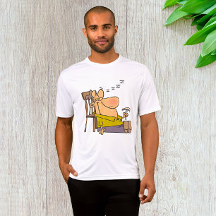 Funny Sleepy Man Napping with Sandwich  T-Shirt