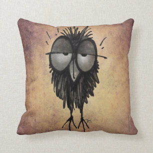 Funny Sleepy Owl Art Cushion