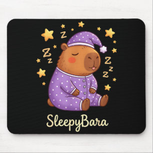 Funny sleepybara capybara bedtime zzz night cute mouse pad