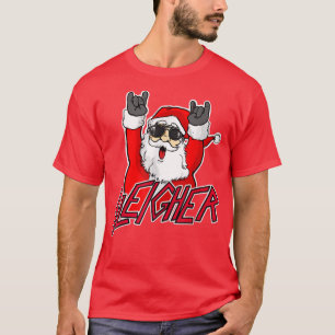 Funny Sleigher Heavy Metal Hail Santa Claus Metal T-Shirt