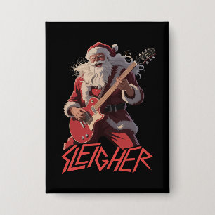 Funny Sleigher Metal Band Rock Santa Christmas