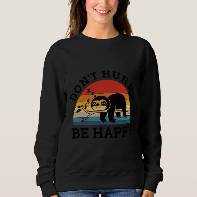 Funny Slepy Sloth Retro Animal Pun Sweatshirt (Front)