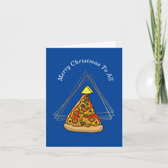 Funny Slice of Pizza Christmas Card (Front)