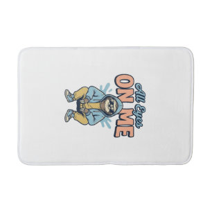 Funny Sloth All Eyes On Me Vintage Vector Design_1 Bath Mat