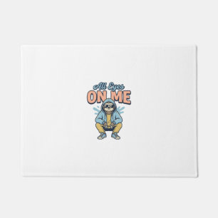 Funny Sloth All Eyes On Me Vintage Vector Design_1 Doormat