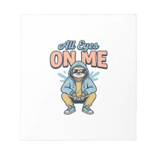 Funny Sloth All Eyes On Me Vintage Vector Design_1 Notepad