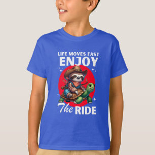 Funny sloth and cowboy turtle shirts sloth