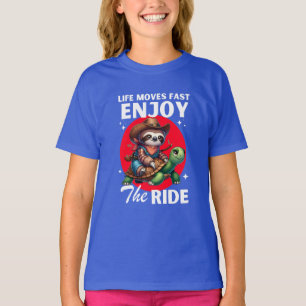 Funny sloth and cowboy turtle shirts   sloth