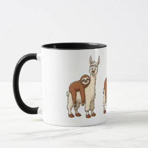 Funny Sloth and Llama Coffee Mug 