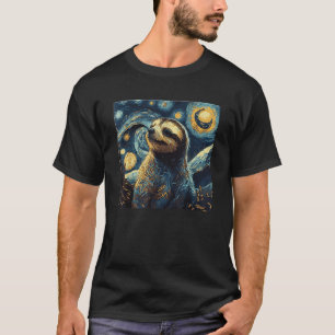 Funny Sloth Art Painting for Lover Sloths Starry N T-Shirt