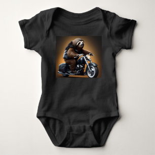 Funny Sloth Bikie On A Motorbike, Baby Bodysuit
