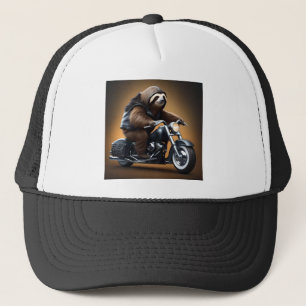 Funny Sloth Bikie On A Motorbike, Trucker Hat