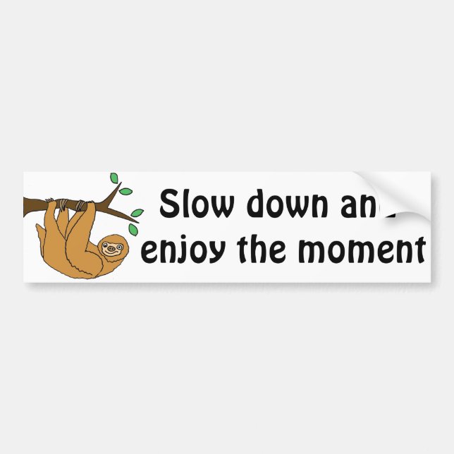 Funny Sloth Cartoon Bumper Sticker (Front)
