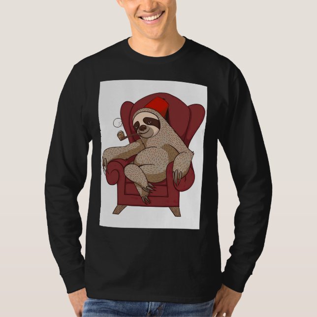 Funny Sloth Chair T-Shirt (Front)