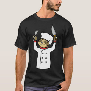 Funny Sloth Chef Cook Food GIft funny crossfit pir T-Shirt