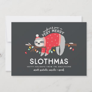 Funny sloth Christmas Holiday Card