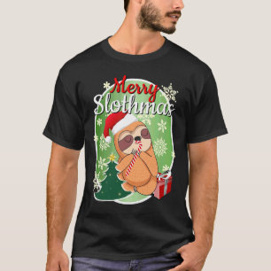 Funny Sloth Christmas Merry Slothmas T-Shirt