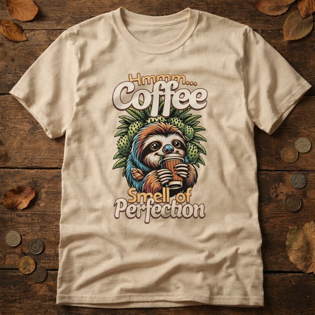 Funny Sloth Coffee Drinker T-Shirt (Creator Uploaded)