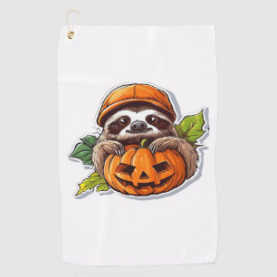 Funny Sloth eating Pizza, Kawaii Animal Lover Clas Golf Towel